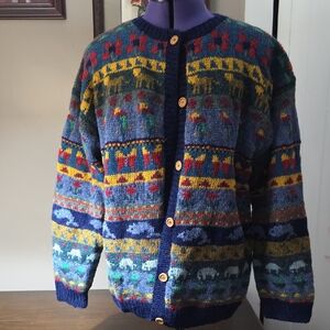 L.L. Bean Colorful Patterned Cardigan